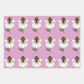 Bee Daisy Wrapping Paper (Set van 3) (Voorkant)