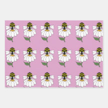 Bee Daisy Wrapping Paper (Set van 3)