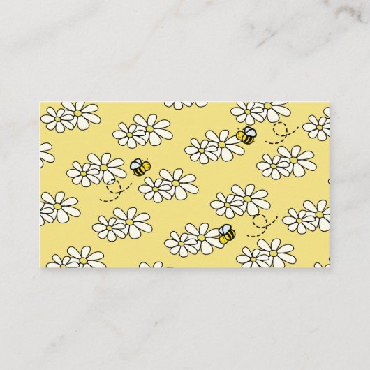 Bee Daisy Yellow Baby shower Luier Raffle Ticket Informatiekaartje (Achterkant)