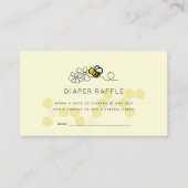 Bee Daisy Yellow Baby shower Luier Raffle Ticket Informatiekaartje (Voorkant)