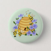 Bee Dance Ronde Button 5,7 Cm (Voorkant)