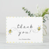 Bee dank u kaarten, Baby shower Schattig Schattig Bedankkaart (Staand voorkant)