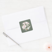Bee dankbaar geliefd bloem honing groen vierkante sticker (Envelop)
