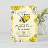 Bee Day Birthday Party Kids Kaart (Staand voorkant)