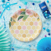 Bee Day Bumblebee 1e verjaardag Roze flordepapier Papieren Bordje (Feest)