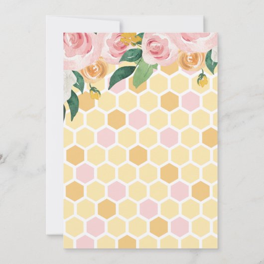 Bee Day bumblebee Verjaardag roze bloemig Kaart (Achterkant)