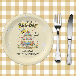 Bee Day First Birthday | Cute Bee Birthday Papieren Bordje