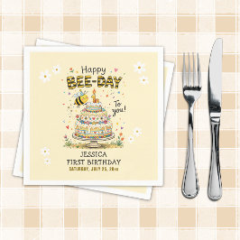 Bee Day First Birthday Party Paper Napkins Servet