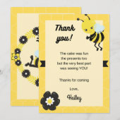 Bee-day Party Verjaardag Dank u kaart (Voorkant / Achterkant)