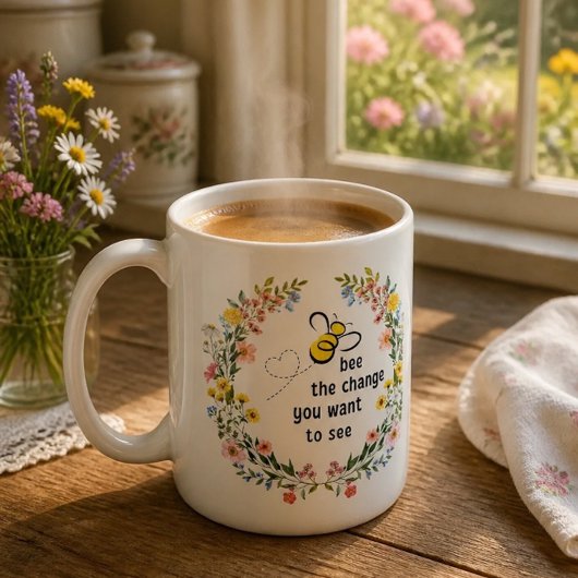 Bee de Change Inspirerend Coffee Mok