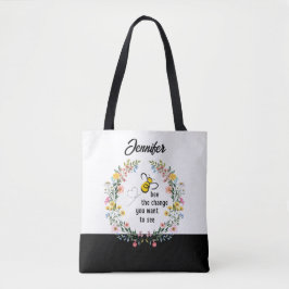 Bee de Verandering Gepersonaliseerde Canvas tas