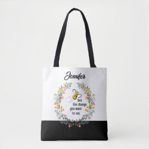 Bee de Verandering Gepersonaliseerde Canvas tas