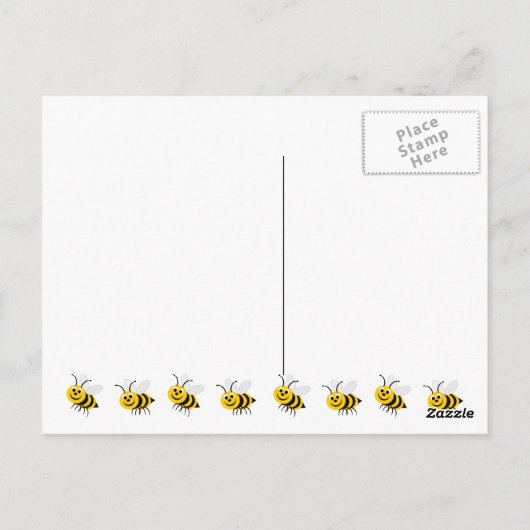 Bee Design Baby shower Bedankt Briefkaart (Achterkant)