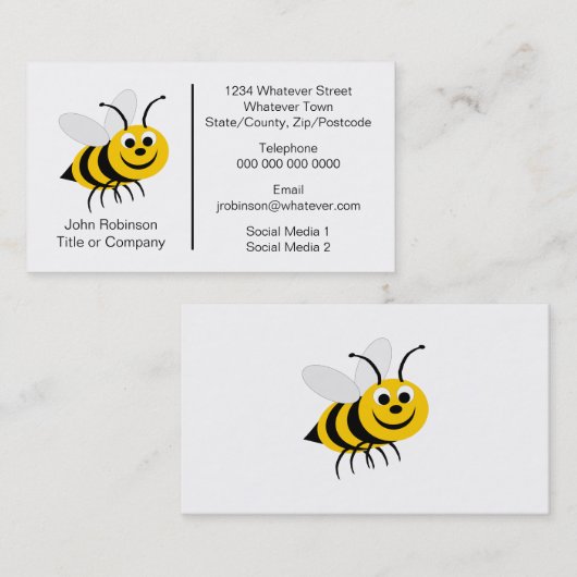 Bee Design imker Visitekaartje (Voorkant / Achterkant)