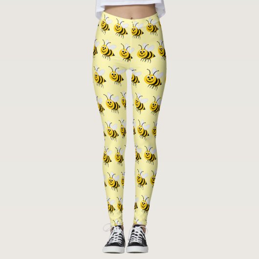 Bee Design You Choose Background Colour Leggings (Voorkant)