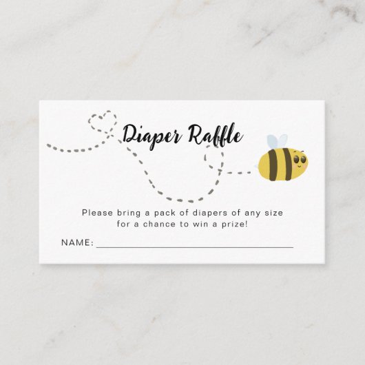 Bee Diaper Raffle Baby shower Informatiekaartje (Voorkant)