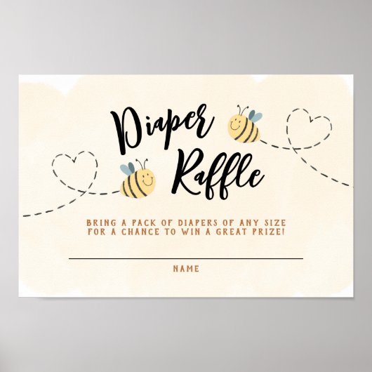 Bee Diaper Raffle Poster (Voorkant)