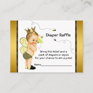 Bee Diaper Raffle Ticket Informatiekaartje