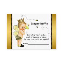 Bee Diaper Raffle Ticket