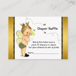 Bee Diaper Raffle Ticket Informatiekaartje