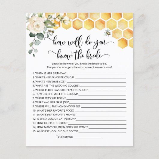 Bee die het beste spel van de bruid kent (Voorkant)