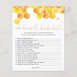 Bee die het beste spel van de bruid kent