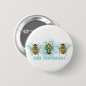 Bee Different Bumble Bee Trio Ronde Button 5,7 Cm (Voorkant /achterkant)