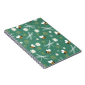 Bee, Dragonfly and Flower Spiral Notebook Notitieboek (Rechterzijde)