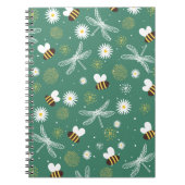 Bee, Dragonfly and Flower Spiral Notebook Notitieboek (Voorkant)