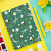Bee, Dragonfly and Flower Spiral Notebook Notitieboek