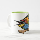 Bee Eater Bird Tweekleurige Koffiemok (Voorkant links)