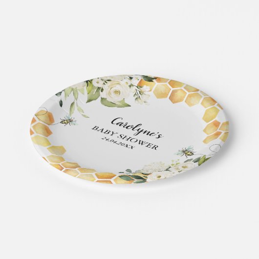 Bee een beetje honing Baby shower papier Borden Papieren Bordje (Gekanteld)