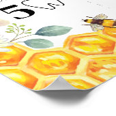 Bee eerste verjaardag Milestone Sign Poster (Hoek)