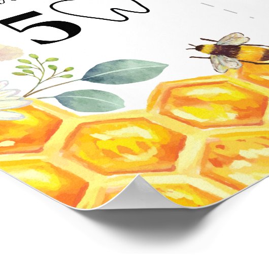 Bee eerste verjaardag Milestone Sign Poster (Hoek)