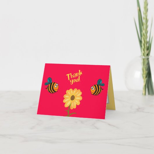 Bee en bloem bedankkaart (Voorkant)