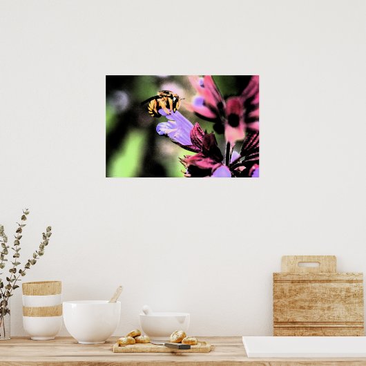 Bee- en bloemenwapn poster (Keuken)