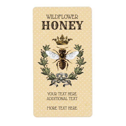 Bee en Crown Honey Jar 4 Etiket (Voorkant)