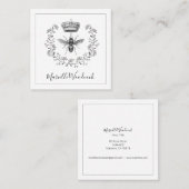 Bee en Crown Laurel Logo Vierkante Visitekaartje (Voorkant / Achterkant)