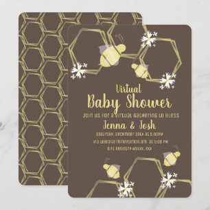 Bee en Daisy Bloem Virtuele Baby Shower Kaart