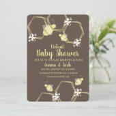 Bee en Daisy Bloem Virtuele Baby Shower Kaart (Staand voorkant)