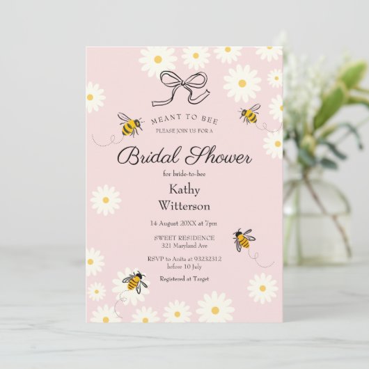 Bee en Daisy Gingham bedoelden het Vrijgezellenfee Kaart (Staand voorkant)