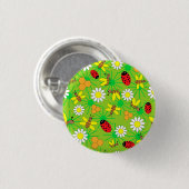 Bee en dame bug Patroon.ai Ronde Button 3,2 Cm (Voorkant /achterkant)