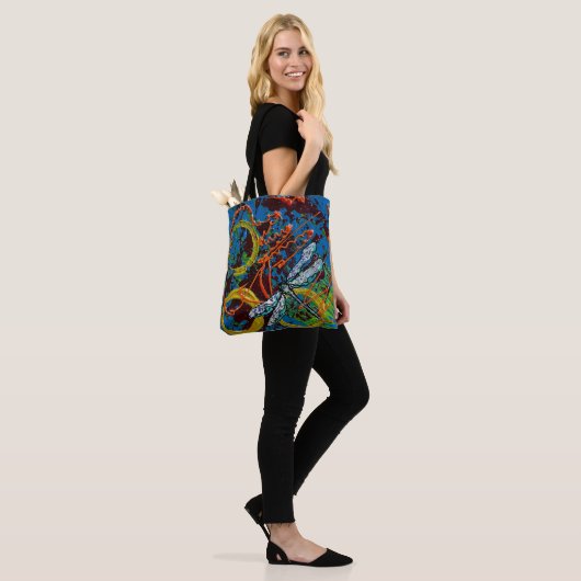 Bee en Dragonfly Canvas tas (Op model)