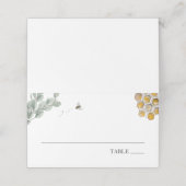 Bee en Eucalyptus Shower Place Cards Plaatskaartje (Buitenkant ongevouwen)