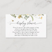 Bee- en Gele Wilde-bloemdisplay Informatiekaartje (Voorkant)