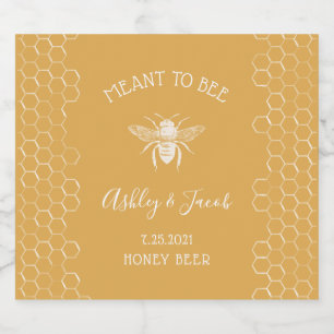Bee- en Golden Honeycomb-patroon Bier Etiket