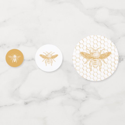 Bee- en Golden Honeycomb-patroon Confetti (Voorkanten)