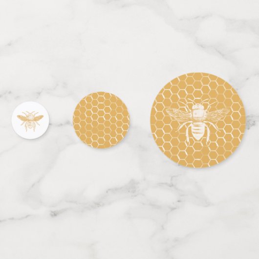 Bee- en Golden Honeycomb-patroon Confetti (Achterkanten)