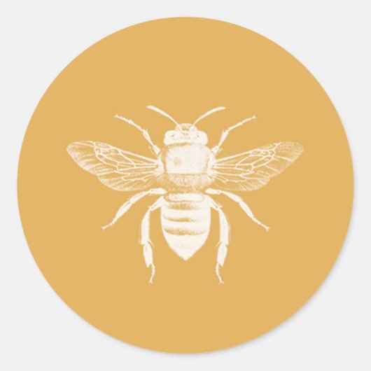 Bee- en Golden Honeycomb-patroon Ronde Sticker (Voorkant)