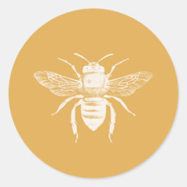Bee- en Golden Honeycomb-patroon Ronde Sticker